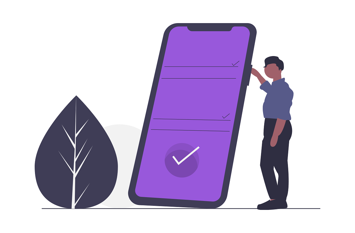 image of mobile phone to view trips